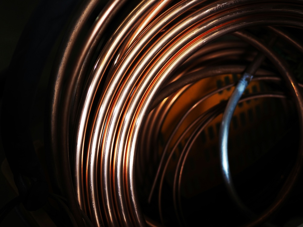 A reel of copper piping.
